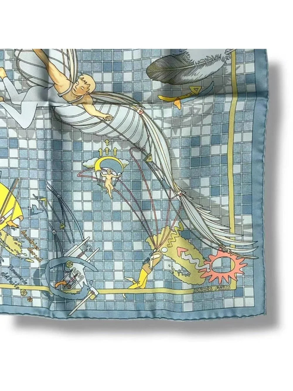 Hermes Scarf Silk Remiges de Fuite Flying Blue - Picture 4 of 9